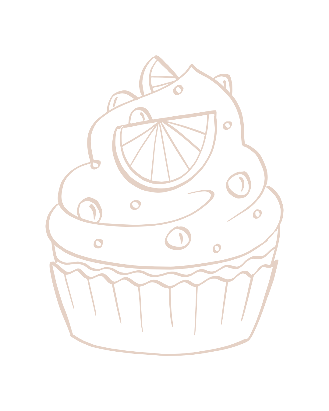 Elemento visual del branding de Clare’s Cake diseñado por Shai Branding Agencia